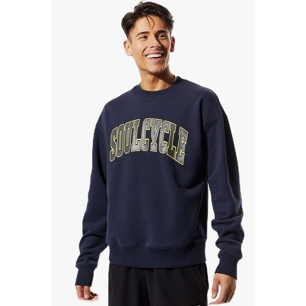 Soul By SoulCycle Unisex Sam Classic Crew Neck Sweatshirt with SoulCycle Logo -L